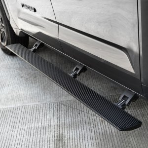 Toyota Tundra Electric Running Boards - Driver + Passenger Side - Go Rhino - VoltStep E1, 6 in width, Dual-Motor, Integrated LED, Magnetic door switches - Textured Black - `22-`23 Toyota Tundra Electric Running Boards - Driver + Passenger Side - Go Rhino - VoltStep E1, 6 in width, Dual-Motor, Integrated LED, Magnetic door switches - Textured Black - `22-`23